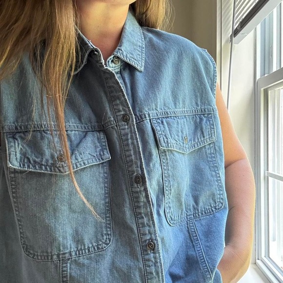 Universal Thread‎ Denim Button Down Tank Size XL - Picture 2 of 4